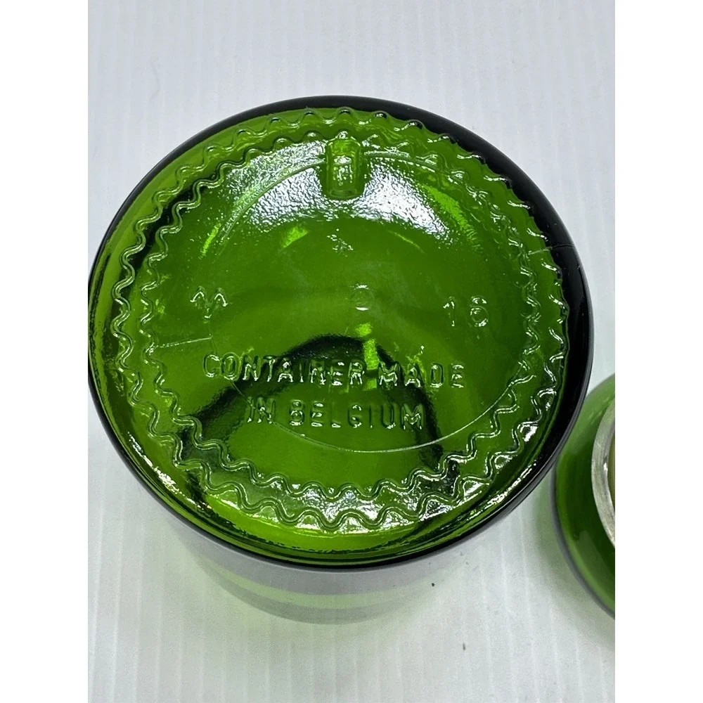 Vintage Green Canister‎ Bubble Lid Glass Jar Mid Century Modern Made in Belgium